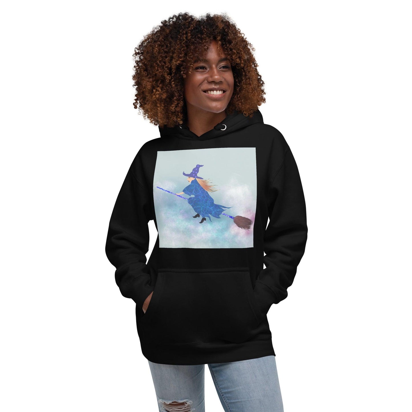 Unisex Hoodie Witch in clouds - Mina's Planet