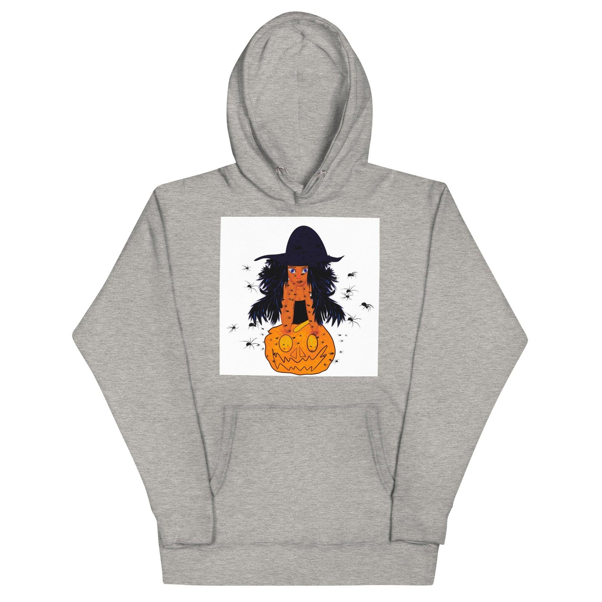 Unisex Hoodie pumpkin witch with spider Halloween design - Mina's Planet